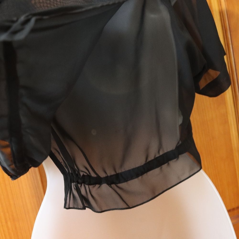 Herchcovitch Alexandre Black Cropped Sheer Top Medium - Picture 5 of 9